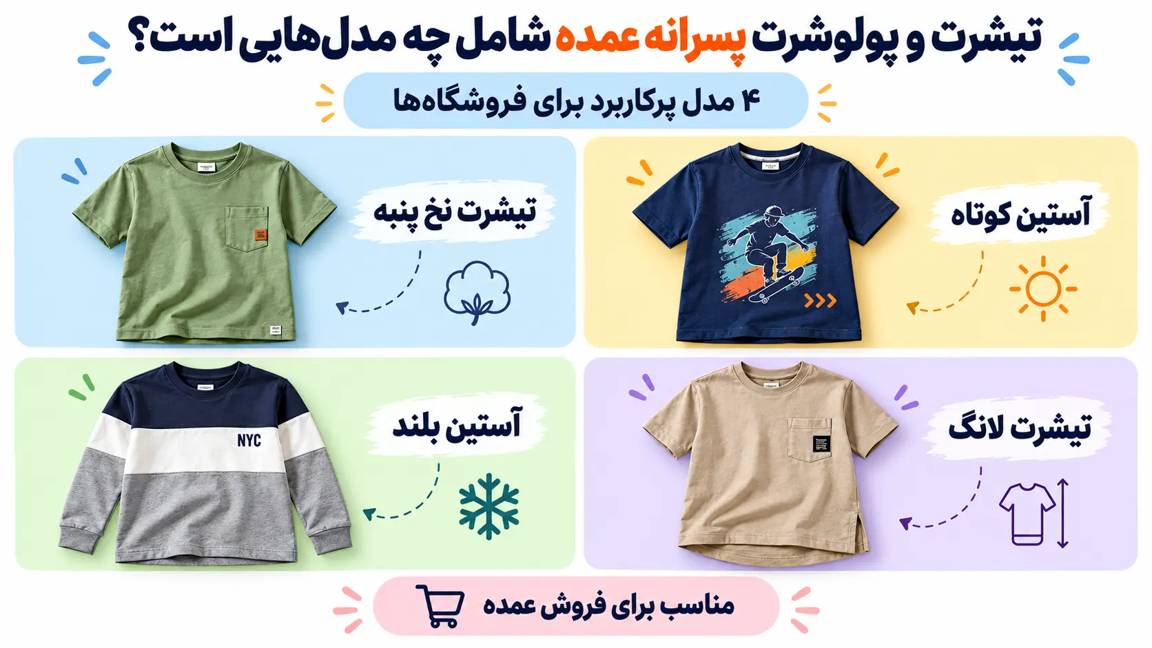 تیشرت و پولوشرت پسرانه عمده